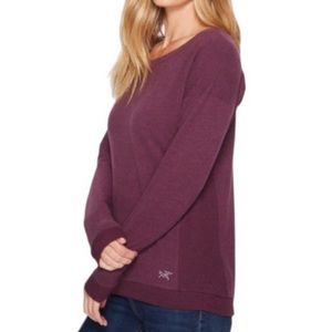 Arc'teryx Purple Boat Neck Mini Bird Sweatshirt Pullover French Terry Sweater